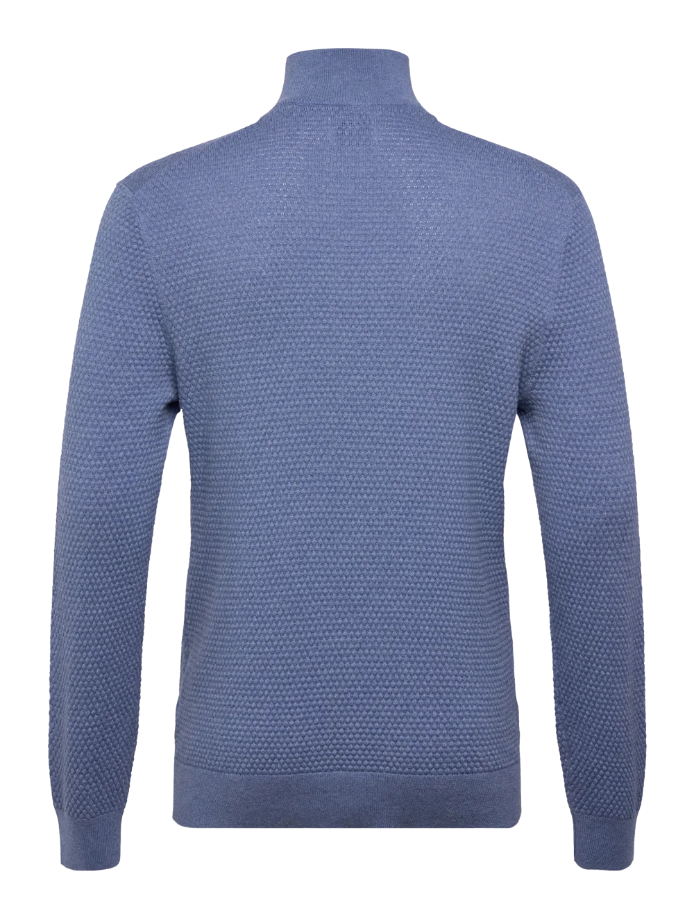 Gant Textured Cotton Merino Half Zip - Denim Blue Melange 805026396-2