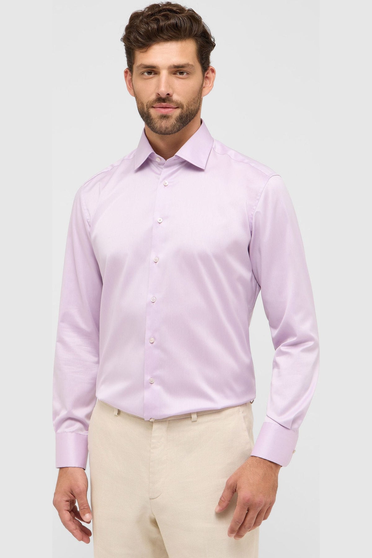 Eterna 1863 Modern Fit Twill Shirt - Lilac 8224-X687-92_2_1600