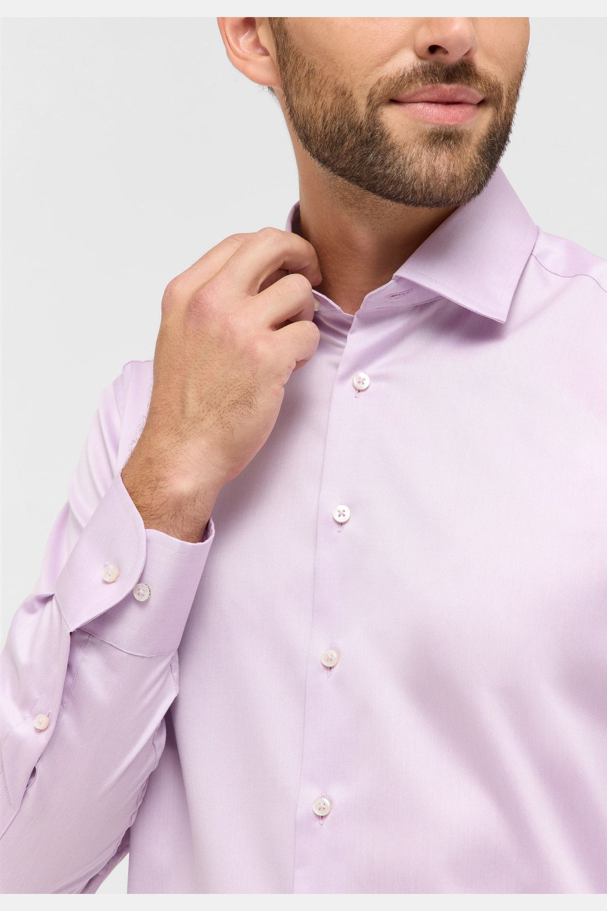 Eterna 1863 Modern Fit Twill Shirt - Lilac 8224-X687-92_3_1600