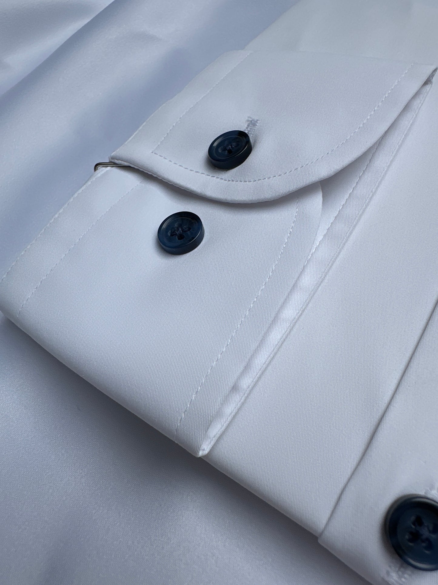 White 6th Sense Design travel shirt, collar detail — Ryle Menswear, Tralee