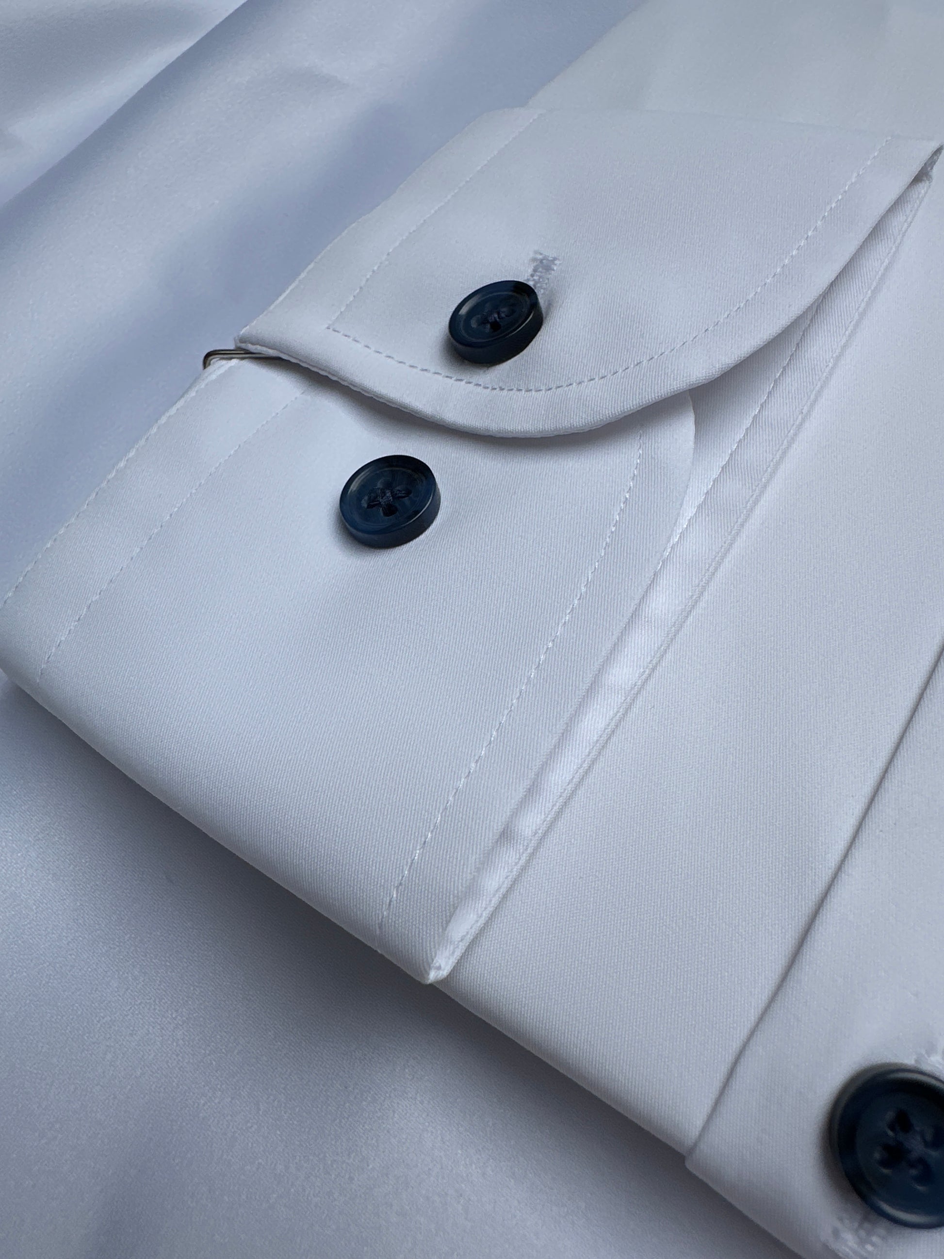 White 6th Sense Design travel shirt, collar detail — Ryle Menswear, Tralee