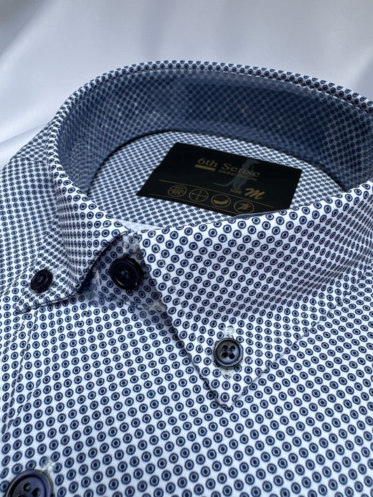6th Sense Design performance shirt in blue at Ryle Menswear, Tralee