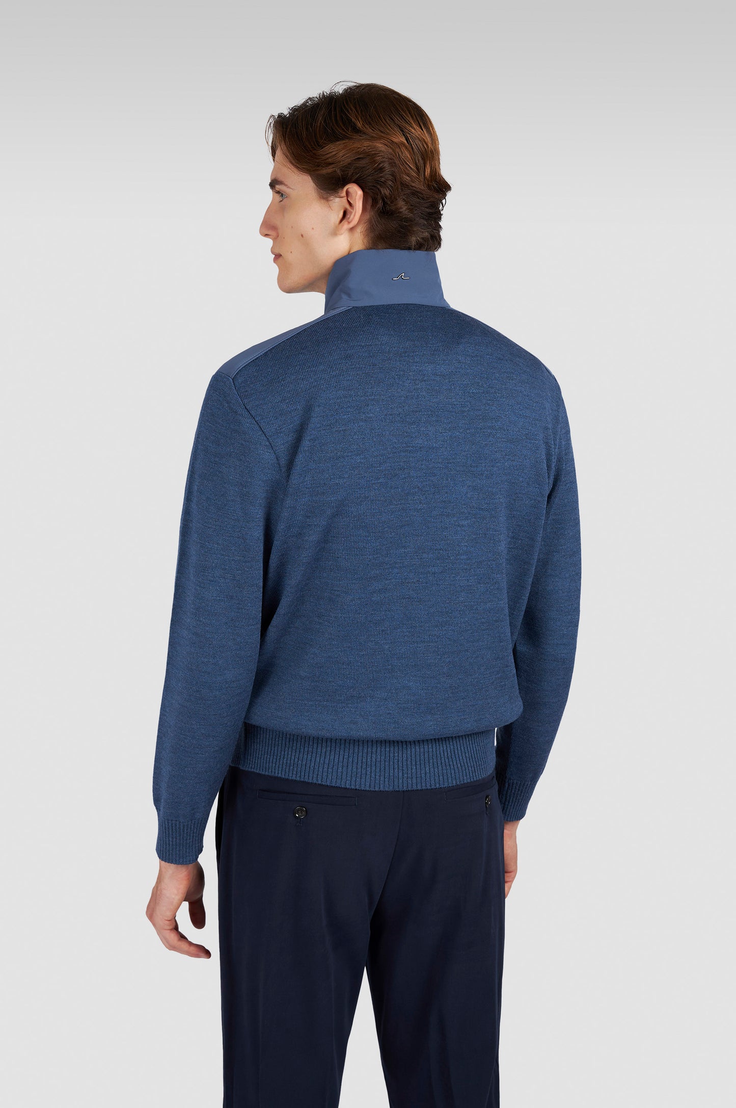 Paul & Shark Half-zip Sweater in Soft Cool Touch Wool - Blue 99311021-635-ab-v