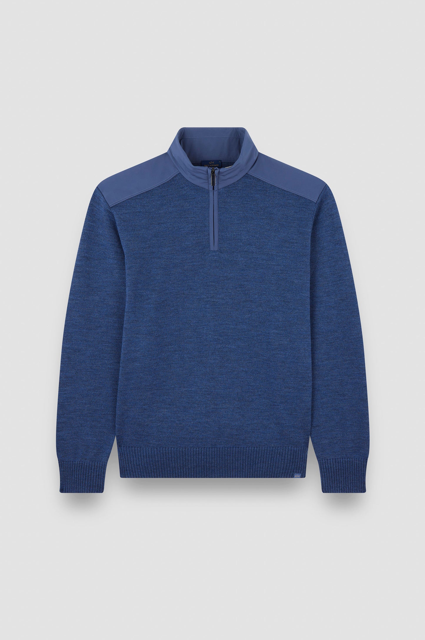 Paul & Shark Half-zip Sweater in Soft Cool Touch Wool - Blue 99311021-635-f-v