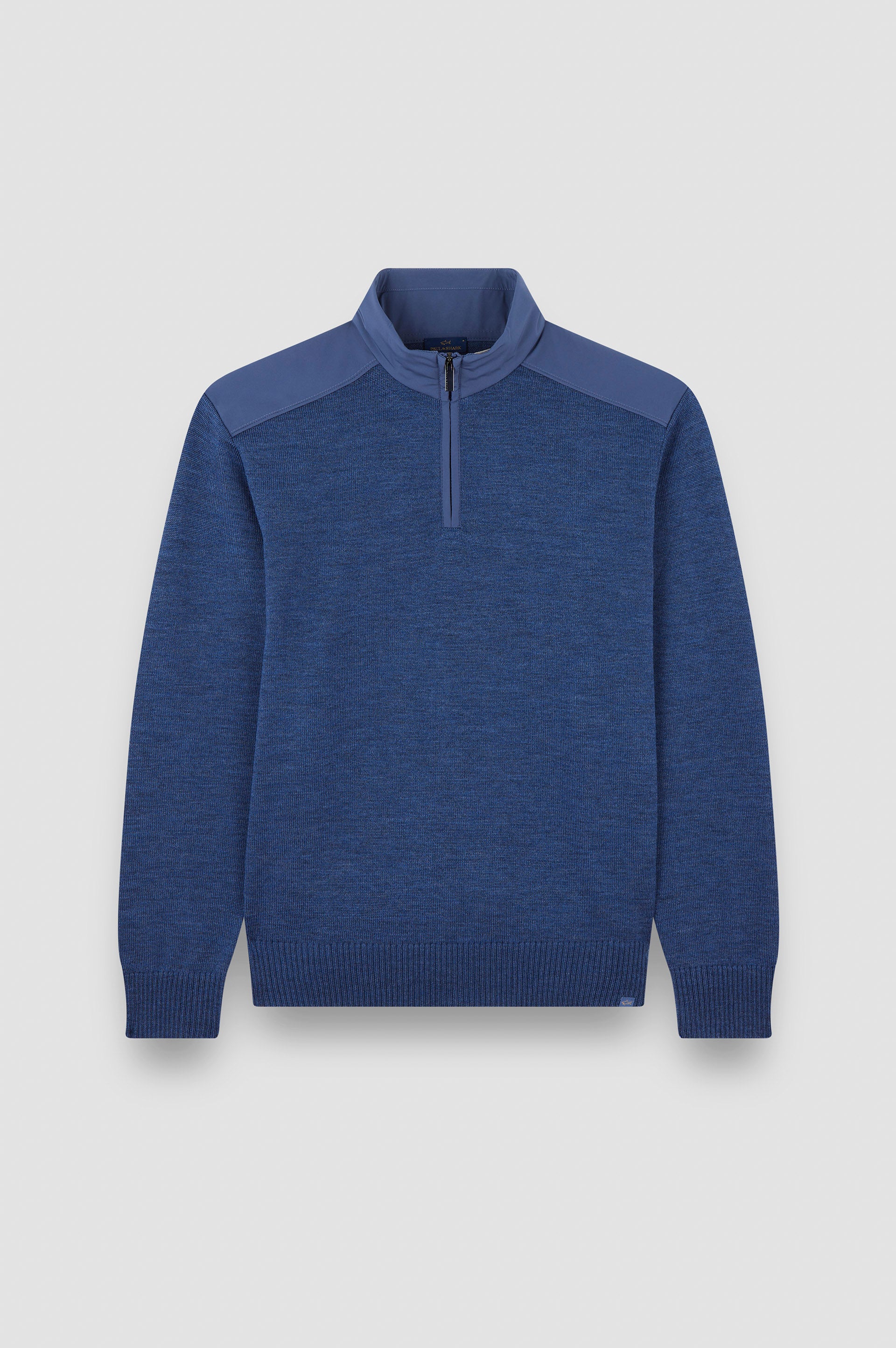 Paul & Shark Half-zip Sweater in Soft Cool Touch Wool - Blue 99311021-635-f-v