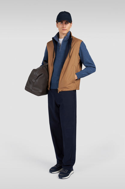 Paul & Shark Half-zip Sweater in Soft Cool Touch Wool - Blue 99311021-635-lf-v