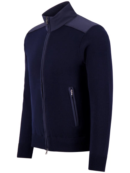 Paul & Shark Men's zipped Knitted Cardigan - Blue 993110220502