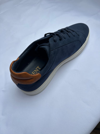 Brent Pope Ashhurst navy suede trainer, top view