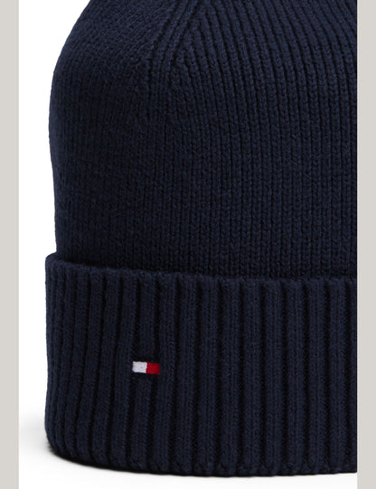 Tommy Hilfiger Flag Beanie with Cashmere - Space Blue AM0AM12796_DW6_alternate2_ay