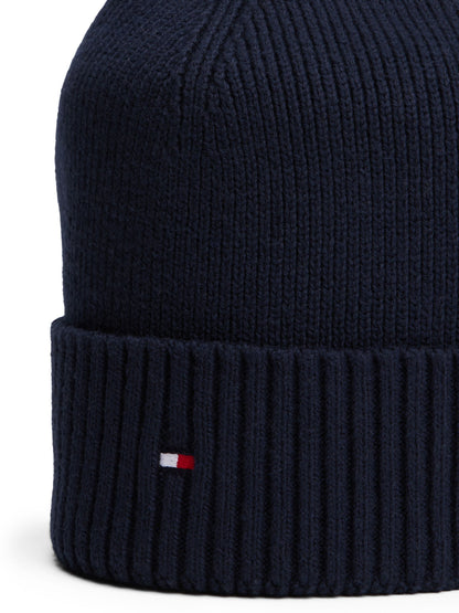 Tommy Hilfiger Flag Beanie with Cashmere - Space Blue AM0AM12796_DW6_alternate3_ay