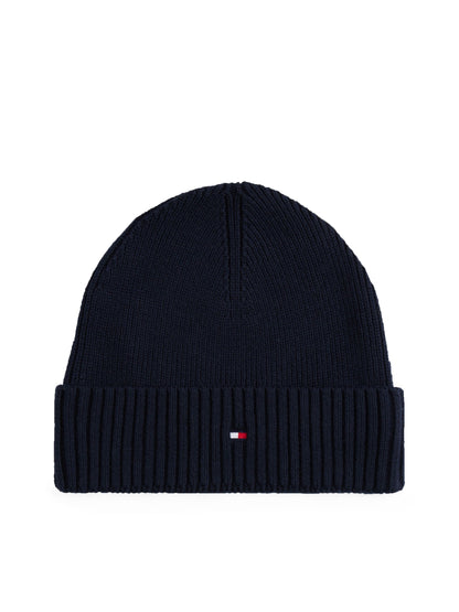 Tommy Hilfiger Flag Beanie with Cashmere - Space Blue AM0AM12796_DW6_main_ay