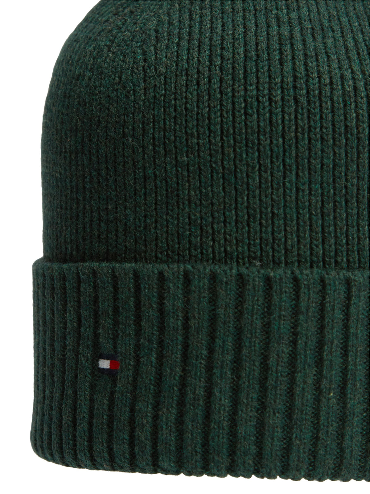 Tommy Hilfiger Flag Beanie with Cashmere - Majestic Emerald AM0AM12796_L6L_alternate2_ay