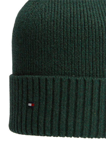 Tommy Hilfiger Flag Beanie with Cashmere - Majestic Emerald AM0AM12796_L6L_alternate2_ay