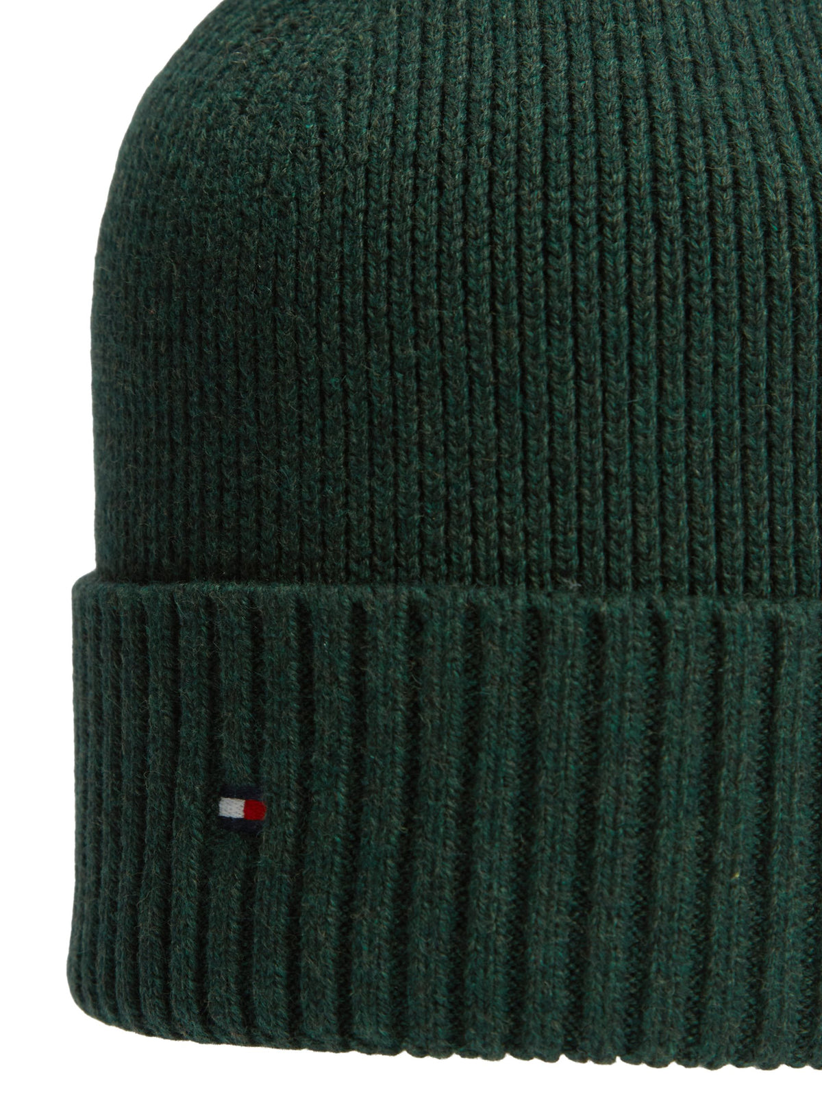 Tommy Hilfiger Flag Beanie with Cashmere - Majestic Emerald AM0AM12796_L6L_alternate3_ay