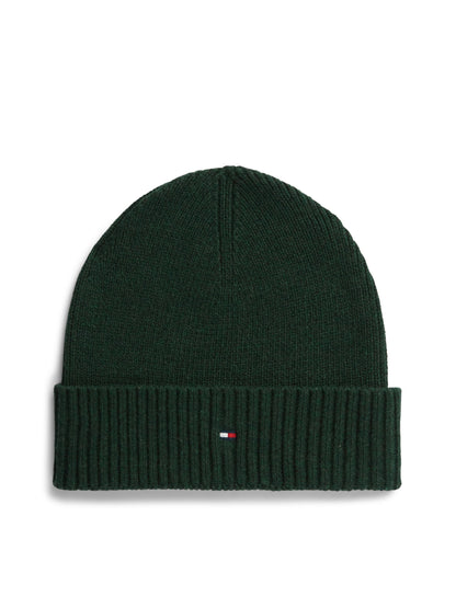 Tommy Hilfiger Flag Beanie with Cashmere - Majestic Emerald AM0AM12796_L6L_main_ay
