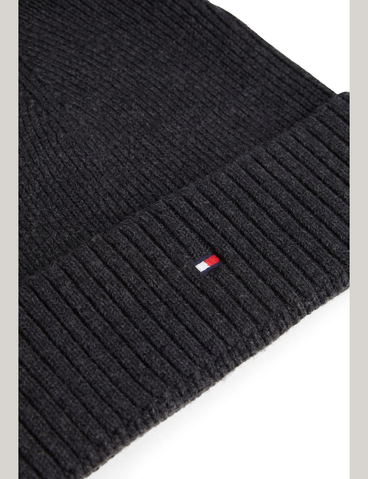 Tommy Hilfiger Flag Beanie with Cashmere - Charcoal Grey AM0AM12796_PA7_alternate2_ay