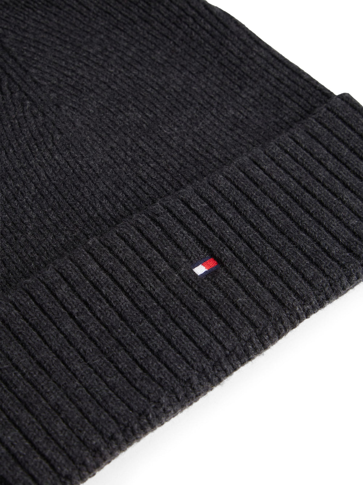 Tommy Hilfiger Flag Beanie with Cashmere - Charcoal Grey AM0AM12796_PA7_alternate3_ay