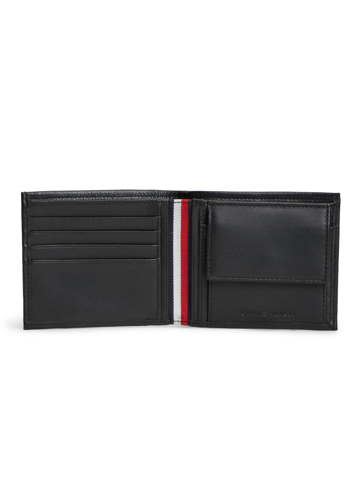 Tommy Hilfiger Corporate Leather Bifold Card and Coin Wallet - Black AM0AM14779_BDS_alternate2_ay