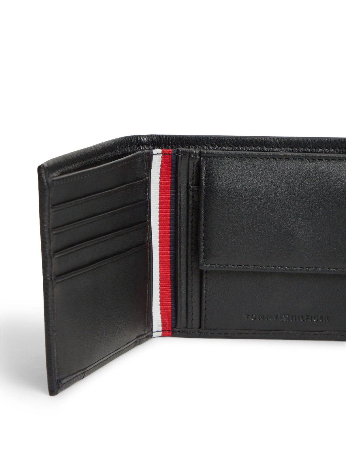 Tommy Hilfiger Corporate Leather Bifold Card and Coin Wallet - Black AM0AM14779_BDS_alternate3_ay