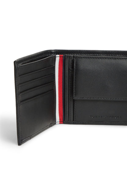 Tommy Hilfiger Corporate Leather Bifold Card and Coin Wallet - Black AM0AM14779_BDS_alternate3_ay