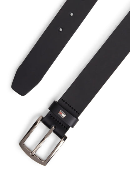 Tommy Hilfiger Denton Leather Enamel Flag Belt 3.5cm - Black AM0AM14814_BDS_alternate1_ay
