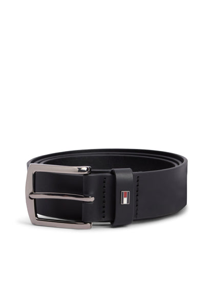 Tommy Hilfiger Denton Leather Enamel Flag Belt 3.5cm - Black AM0AM14814_BDS_alternate3_ay
