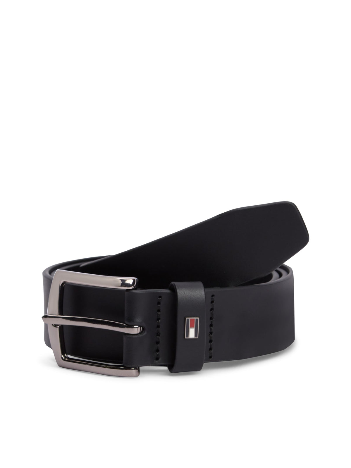Tommy Hilfiger Denton Leather Enamel Flag Belt 3.5cm - Black AM0AM14814_BDS_main_ay
