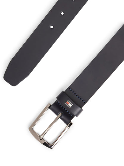 Tommy Hilfiger Denton Leather Enamel Flag Belt 3.5cm - Space Blue AM0AM14814_DW6_alternate1_ay