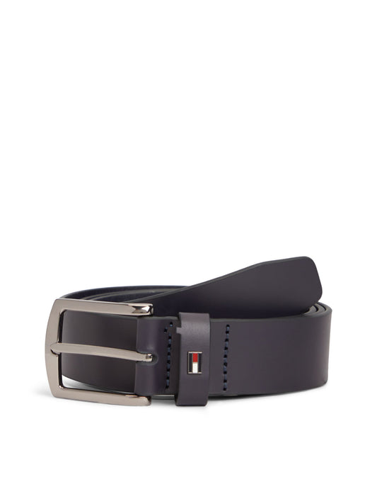 Tommy Hilfiger Denton Leather Enamel Flag Belt 3.5cm - Space Blue AM0AM14814_DW6_main_ay