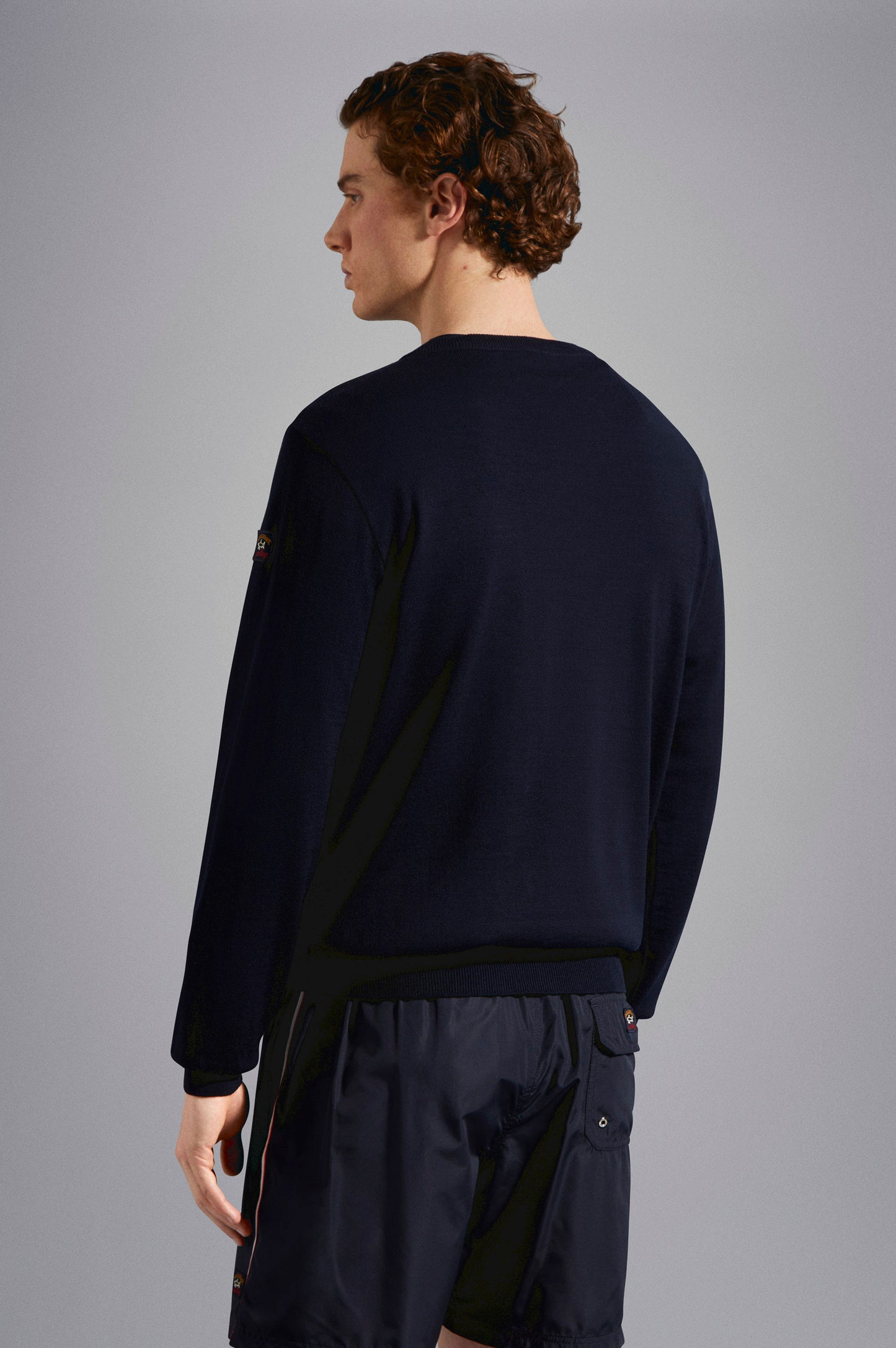 Paul & Shark Merino Wool V-neck With Iconic Badge C0P1041 - Navy C0P1041-050-ab-v