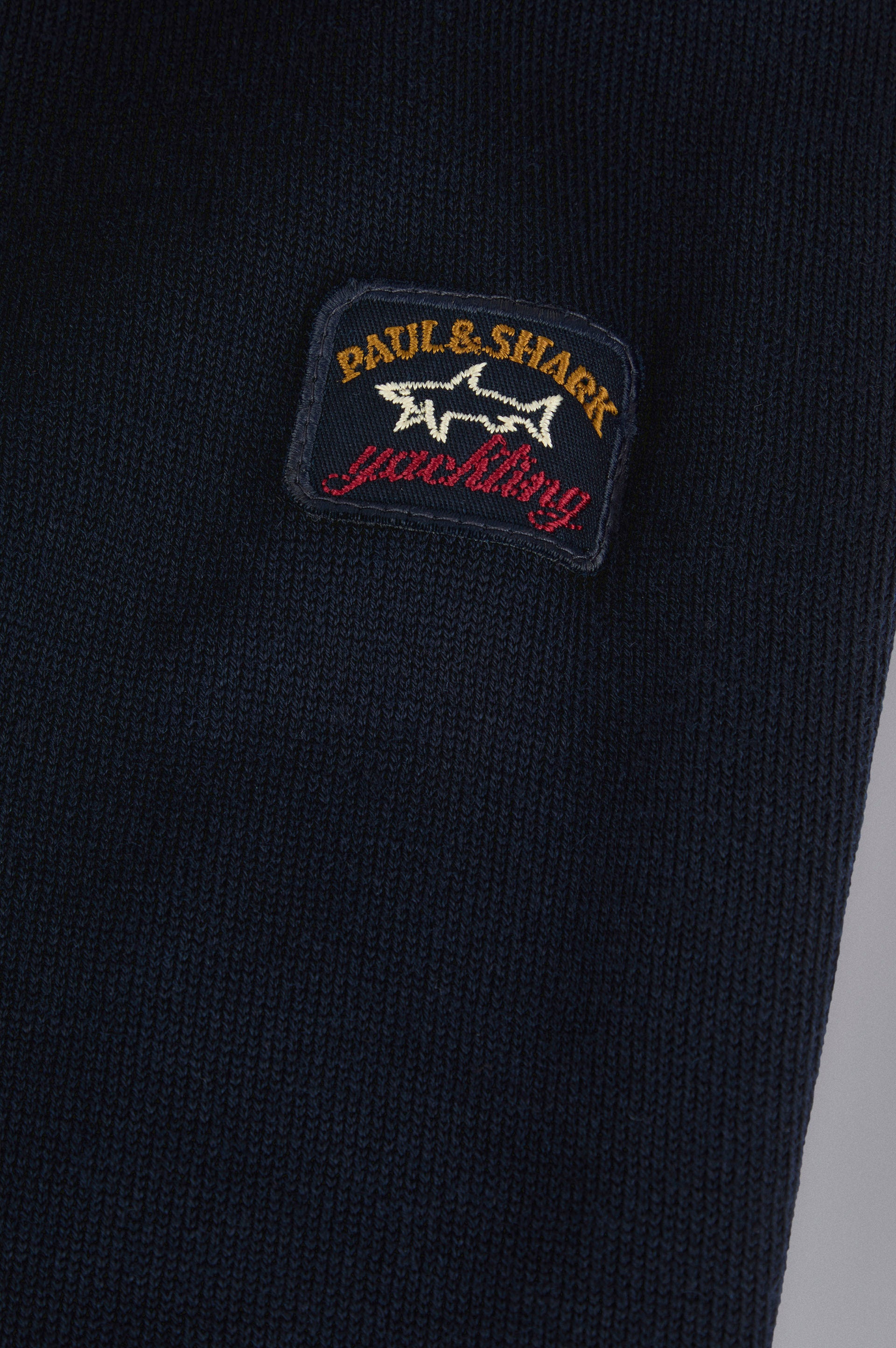 Paul & Shark Merino Wool V-neck With Iconic Badge C0P1041 - Navy C0P1041-050-d-v