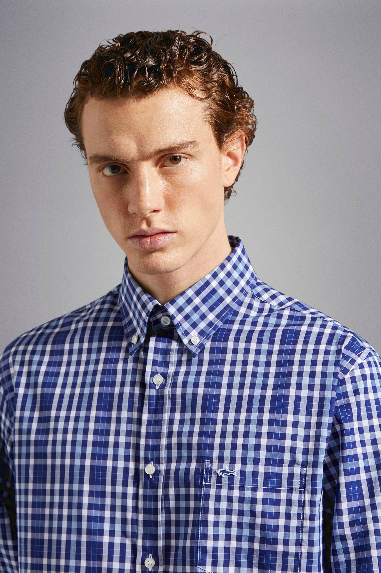 Paul & Shark Regular fit Cotton shirt - Blue Cobalt C0P3009-170-ad-v