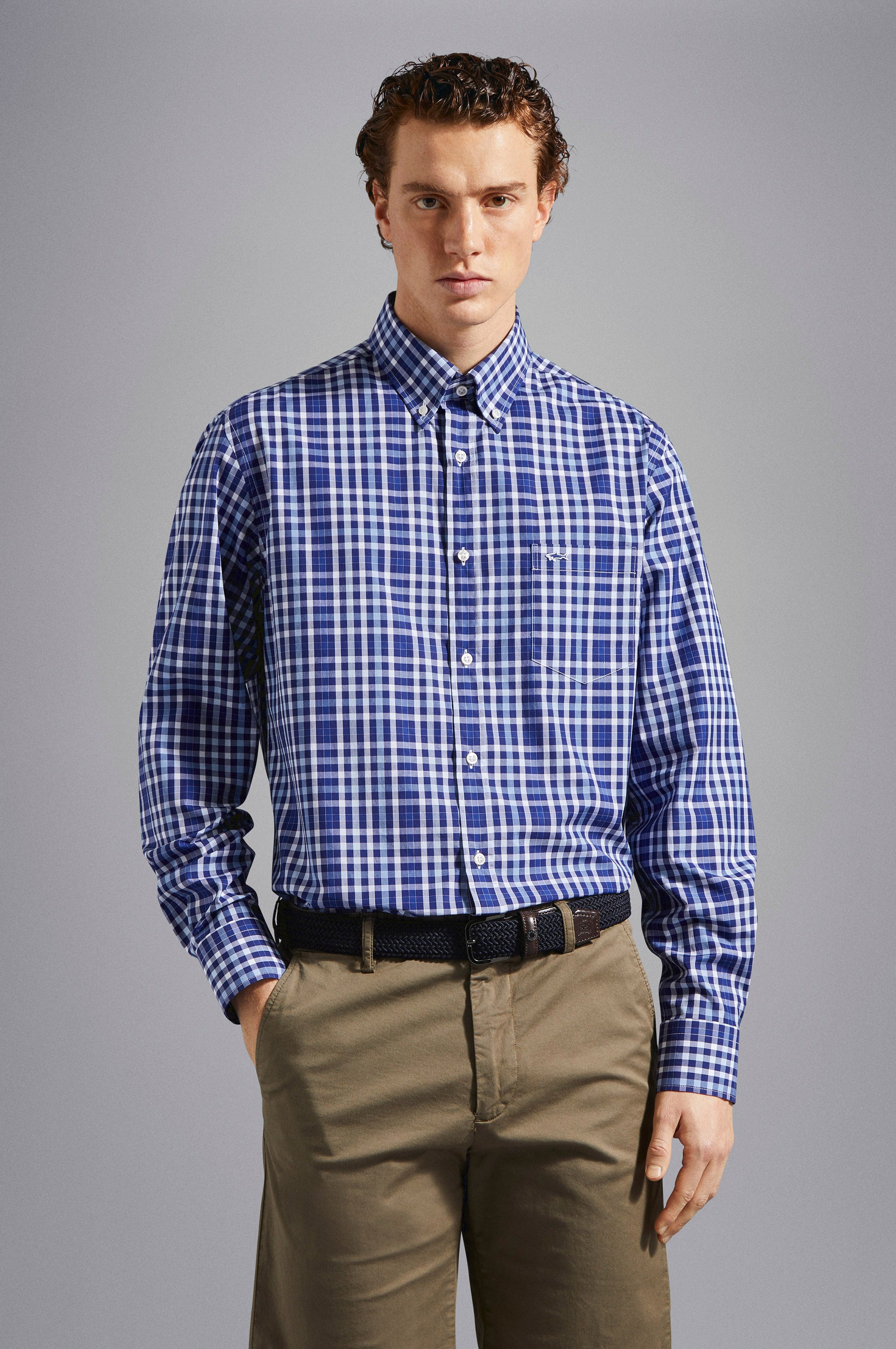Paul & Shark Regular fit Cotton shirt - Blue Cobalt C0P3009-170-af-v