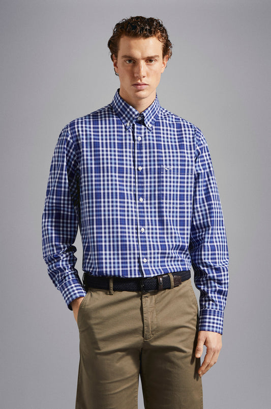 Paul & Shark Regular fit Cotton shirt - Blue Cobalt C0P3009-170-af-v