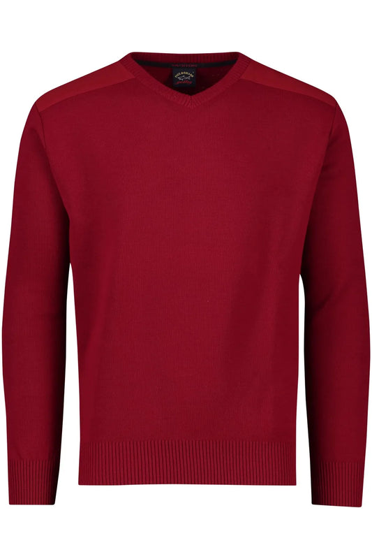 Paul & Shark Merino Wool V-neck Sweater C0P1027 - Dark Red C0p10278131