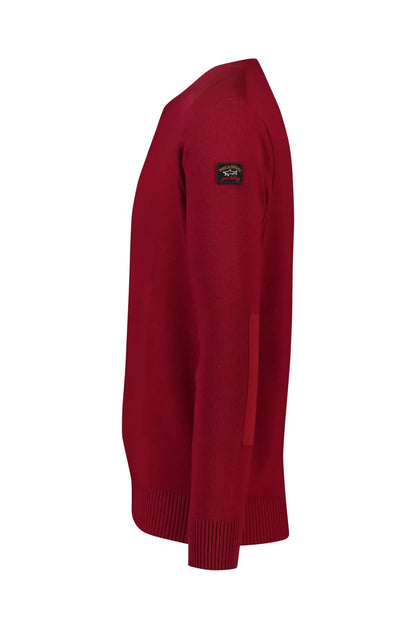Paul & Shark Merino Wool V-neck Sweater C0P1027 - Dark Red C0p10278133