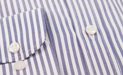 Paul & Shark Shark Basic Oxford Stripe Shirt - Navy C0p3006004-2