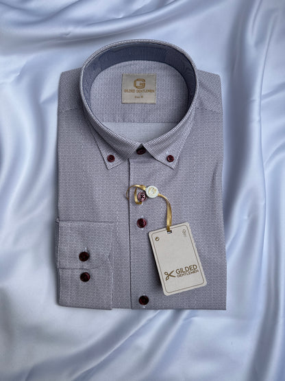 6th Sense Design button-down shirt in purple at Ryle Menswear, Tralee