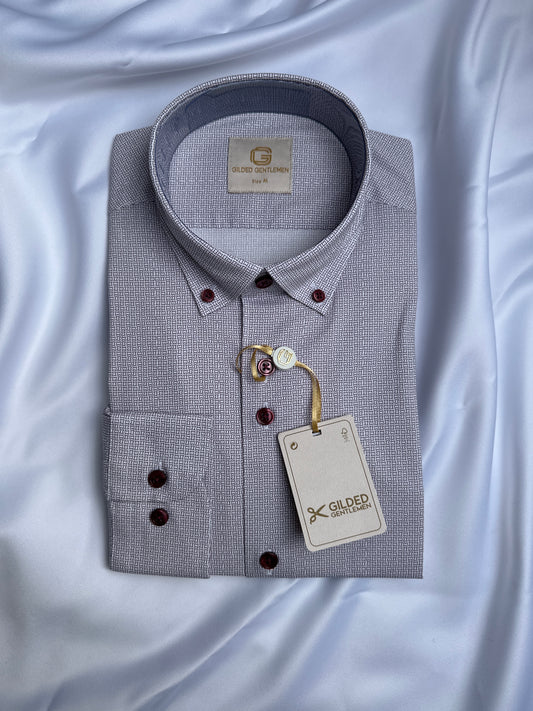 6th Sense Design button-down shirt in purple at Ryle Menswear, Tralee