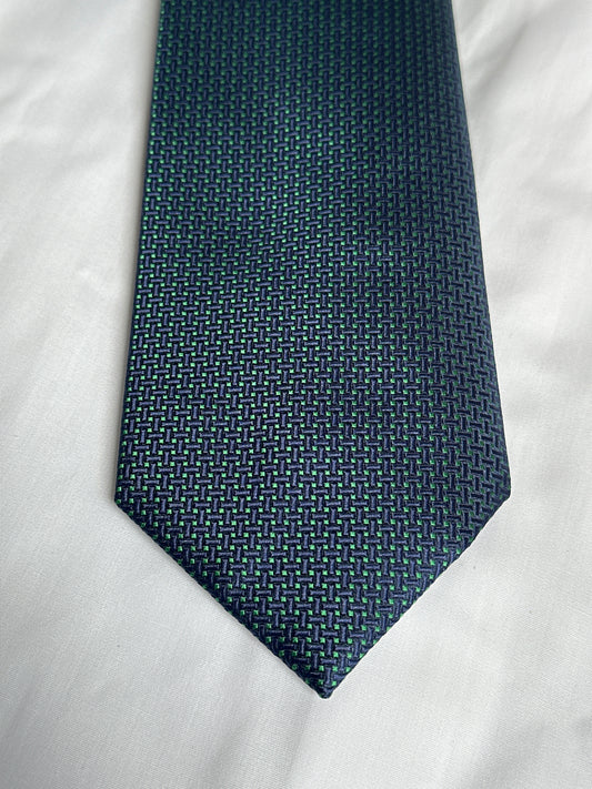 Dark green textured tie and matching pocket square at Ryle Menswear, Tralee