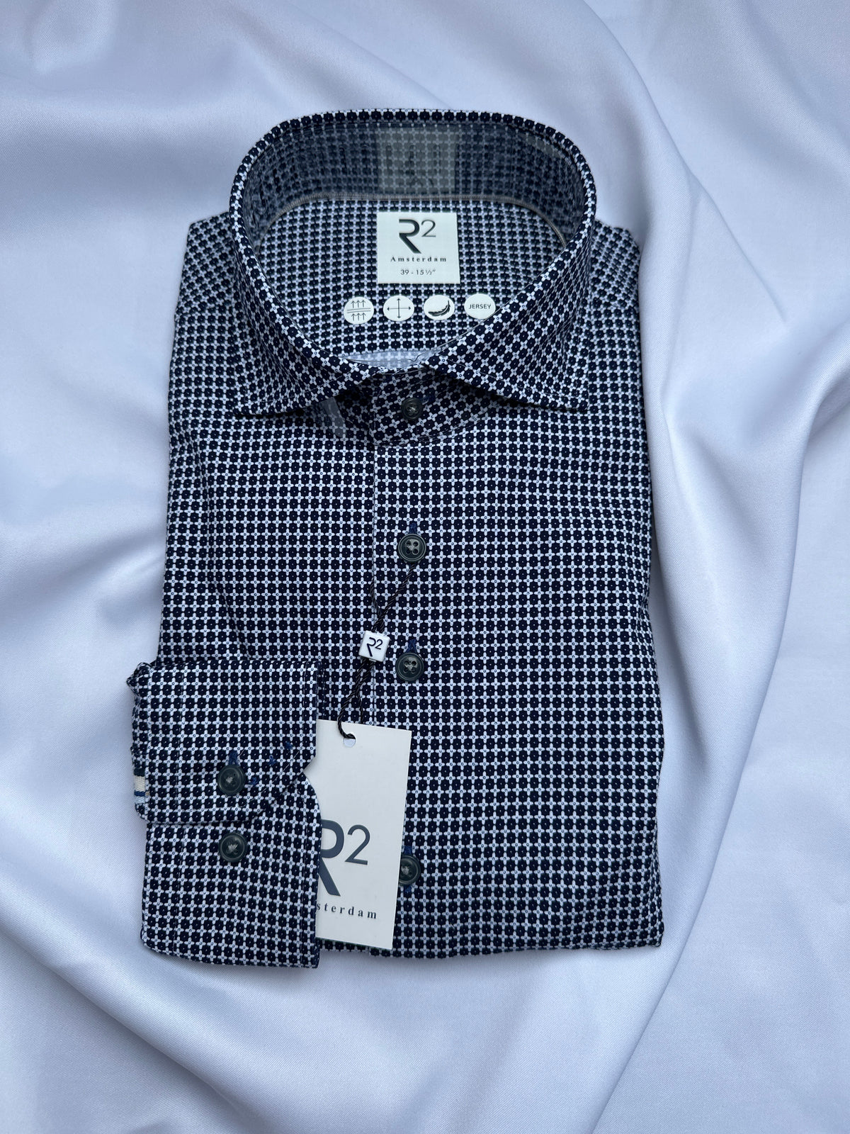 R2 Amsterdam Printed Widespread Collar Shirt - Blue EFA747C4-0AC0-466B-9F63-2E8E9B58FBAF