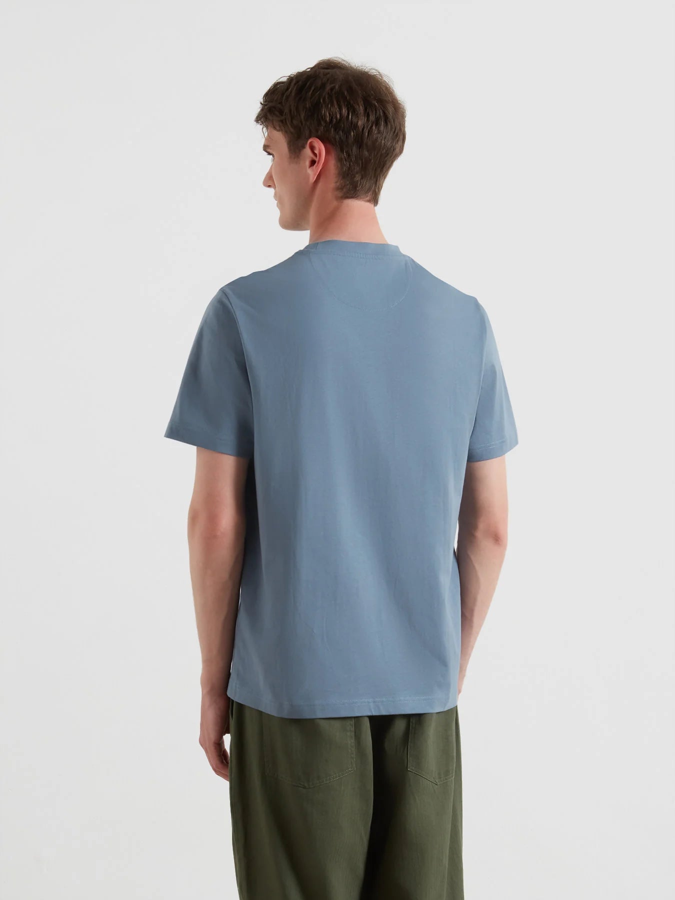 Farah Danny Regular Fit Organic Cotton T-Shirt - Chalk Blue F4KFD0404133