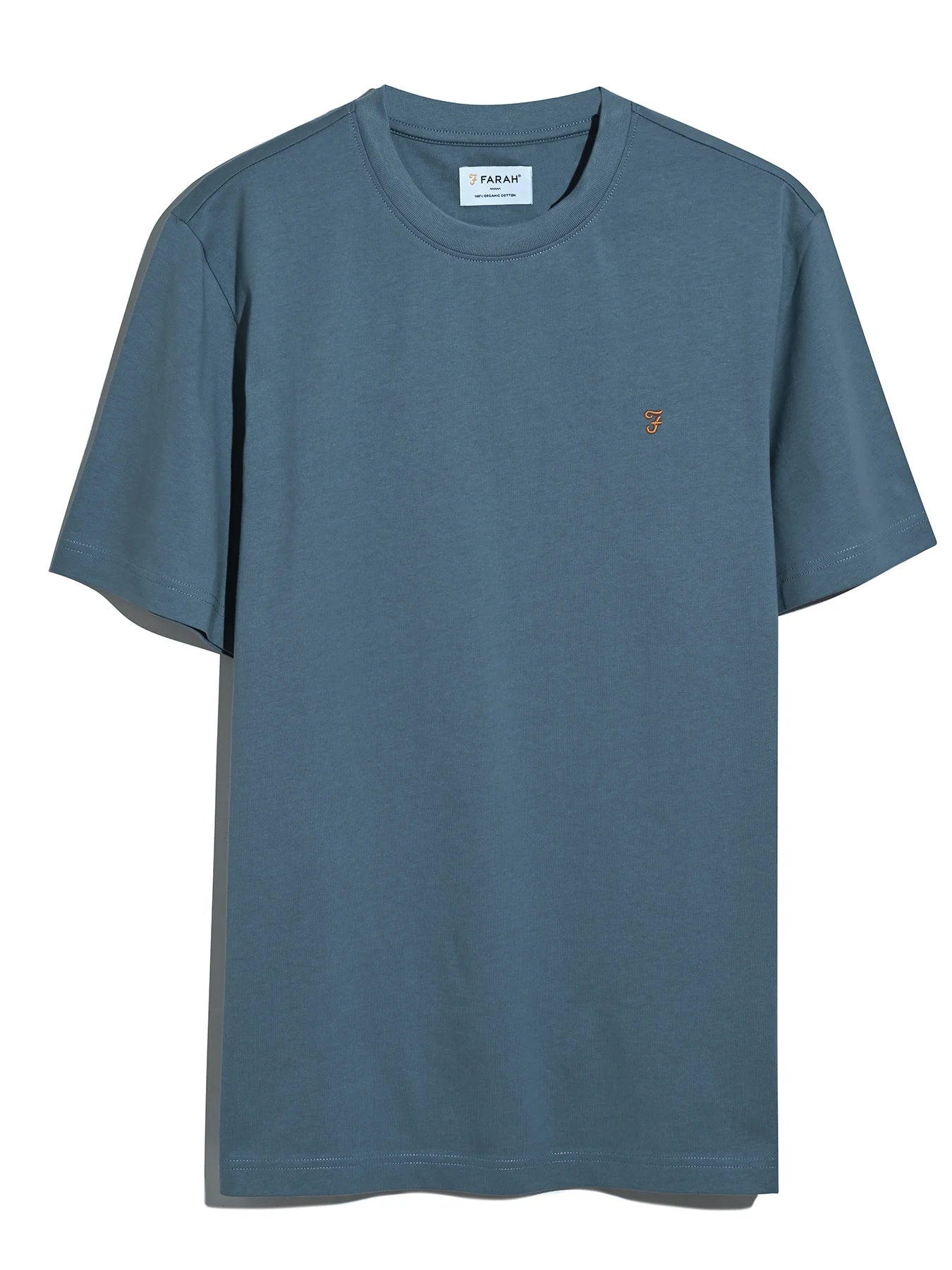Farah Danny Regular Fit Organic Cotton T-Shirt - Chalk Blue F4KFD0404135