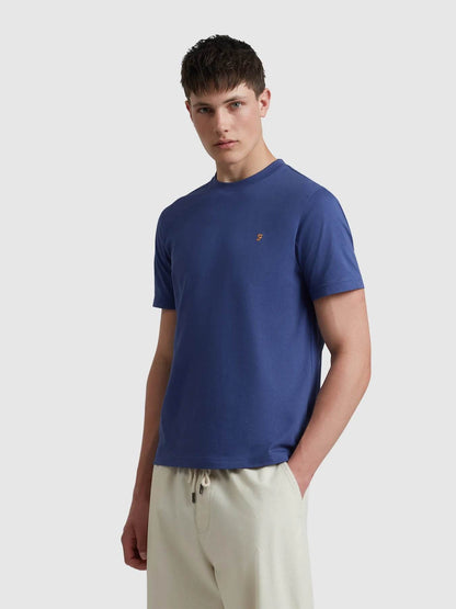 Farah Danny Regular Fit Organic Cotton T-Shirt - Sigil Blue F4KFD040_415-1