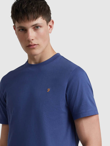 Farah Danny Regular Fit Organic Cotton T-Shirt - Sigil Blue F4KFD040_415-4