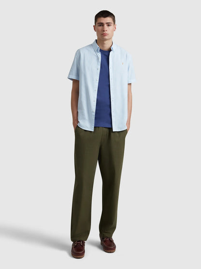 Farah Brewer Stripe Short Sleeve Shirt - Sky Blue F4WMD006_4682