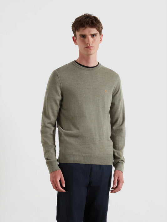 Farah Mullen Merino Wool Sweater - Tarragon Green F4gf40813181