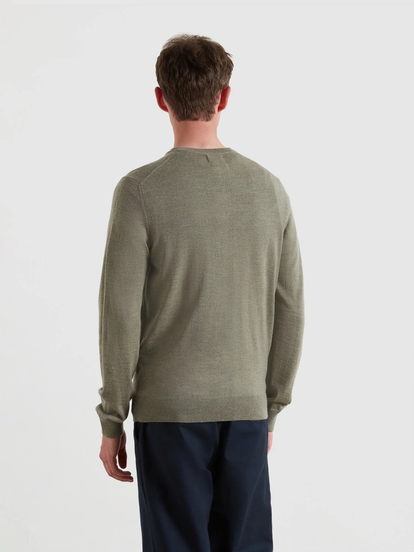 Farah Mullen Merino Wool Sweater - Tarragon Green F4gf40813183