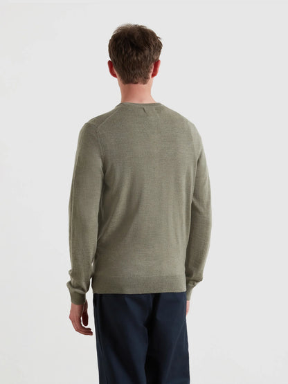 Farah Mullen Merino Wool Sweater - Tarragon Green F4gf40813183