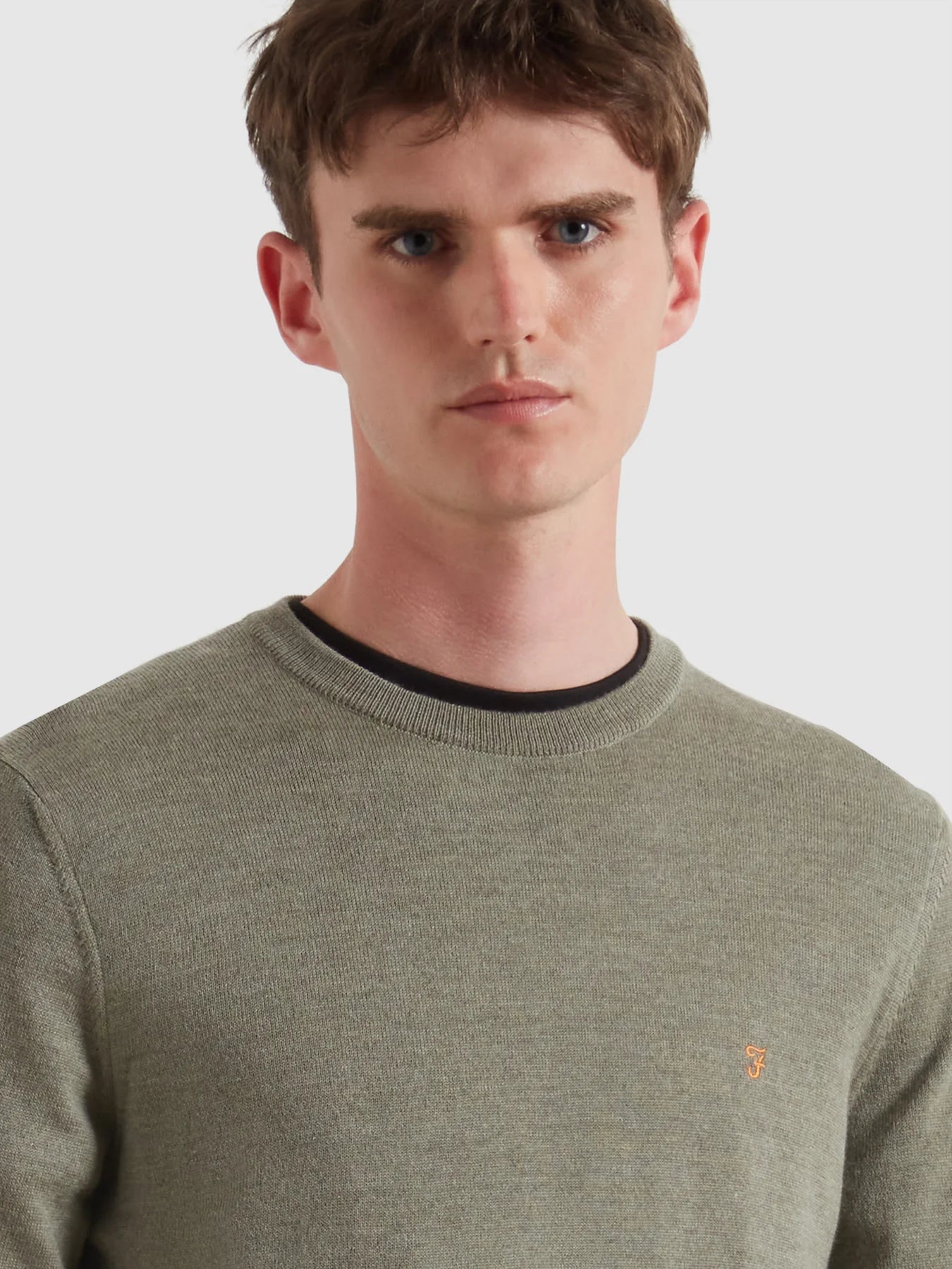 Farah Mullen Merino Wool Sweater - Tarragon Green F4gf40813184